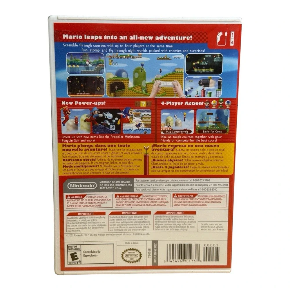 New Super Mario Bros Wii Game - White Case - FACTORY SEALED - BRAND NEW